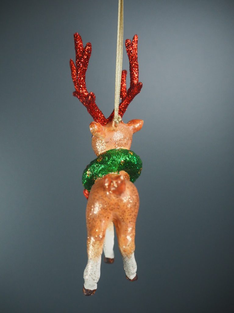 Rudolph w wreath l.brown glits/red horn - Image 9
