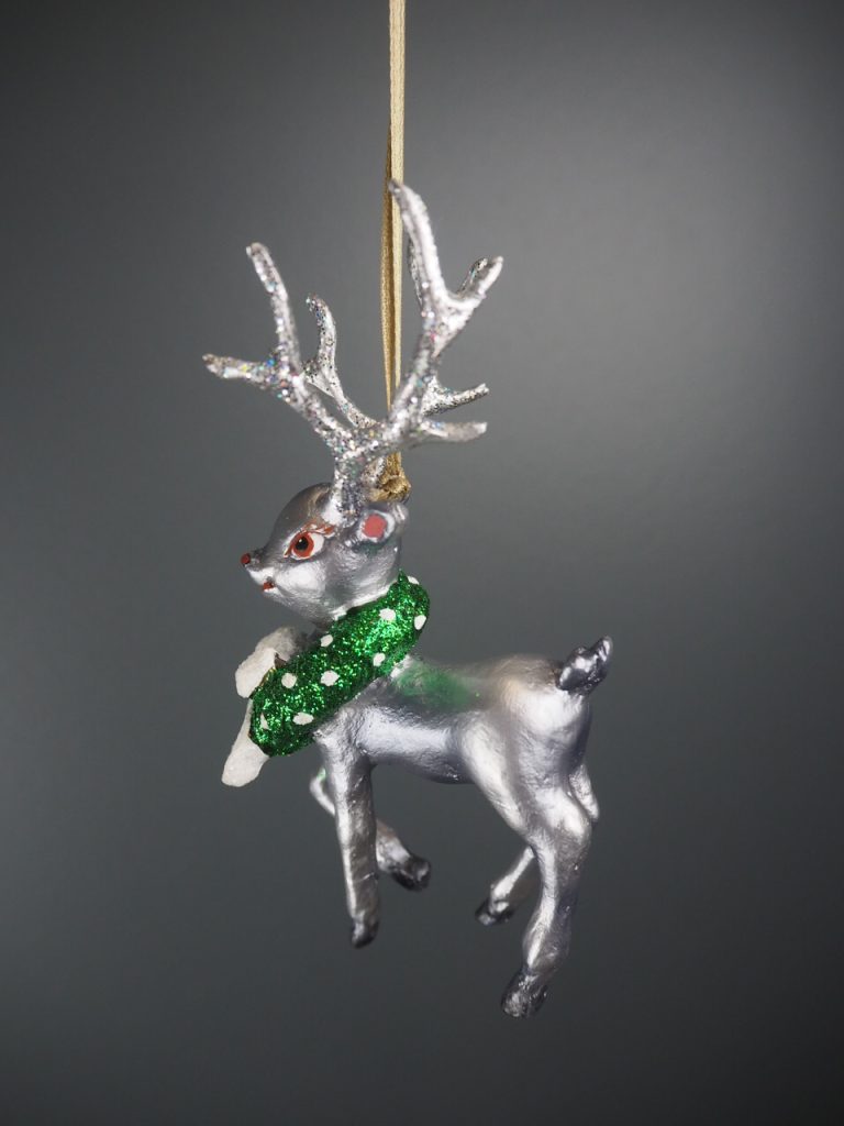 Rudolph w wreath silver whi bow orn. - Image 2