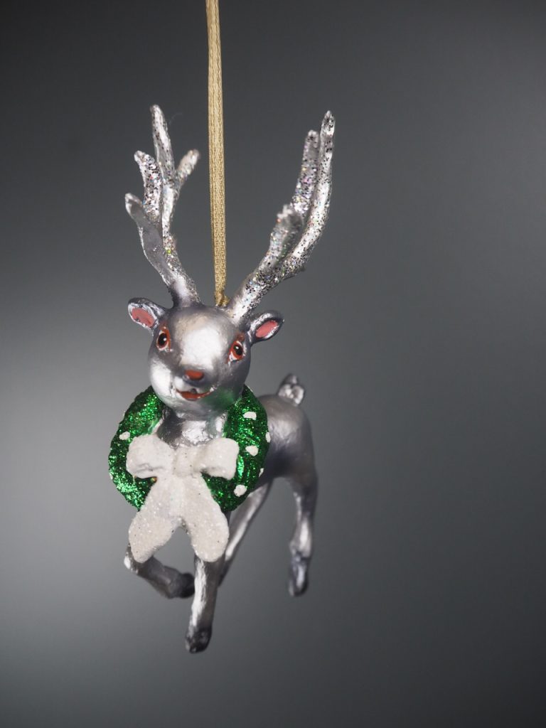 Rudolph w wreath silver whi bow orn. - Image 4