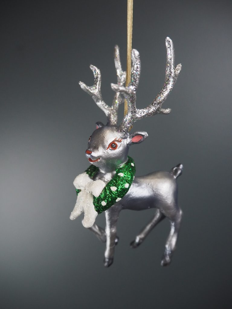 Rudolph w wreath silver whi bow orn. - Image 5