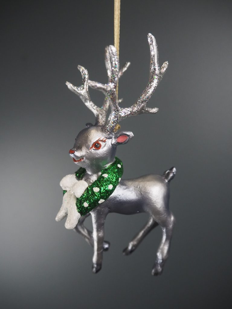 Rudolph w wreath silver whi bow orn. - Image 6