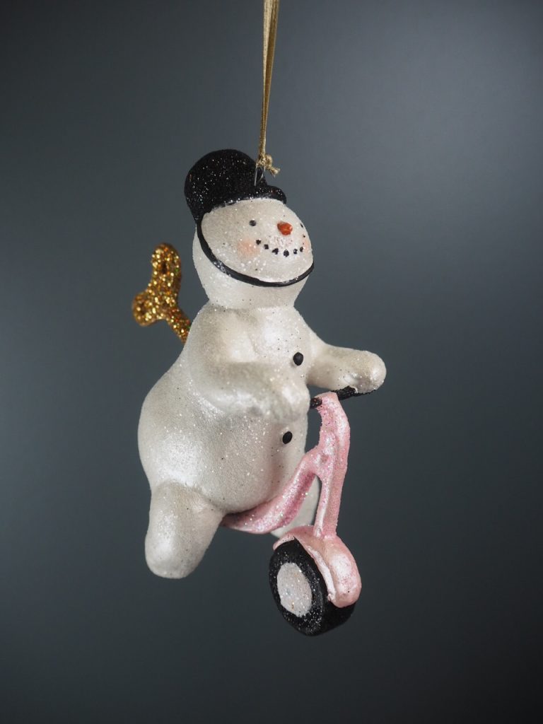Police snowman wh.glits  pink scooter orn - Image 2