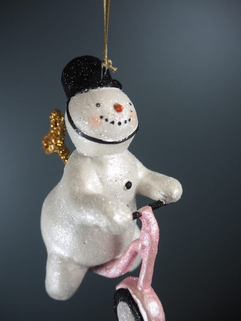 Police snowman wh.glits  pink scooter orn - Image 3