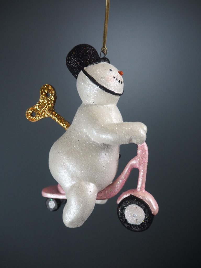 Police snowman wh.glits  pink scooter orn - Image 4