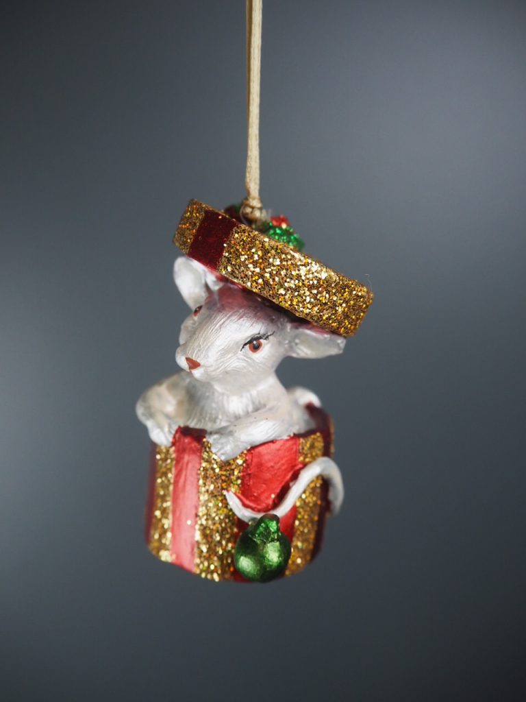 Mice pearl giftbox s.red gold glits orn. - Image 4