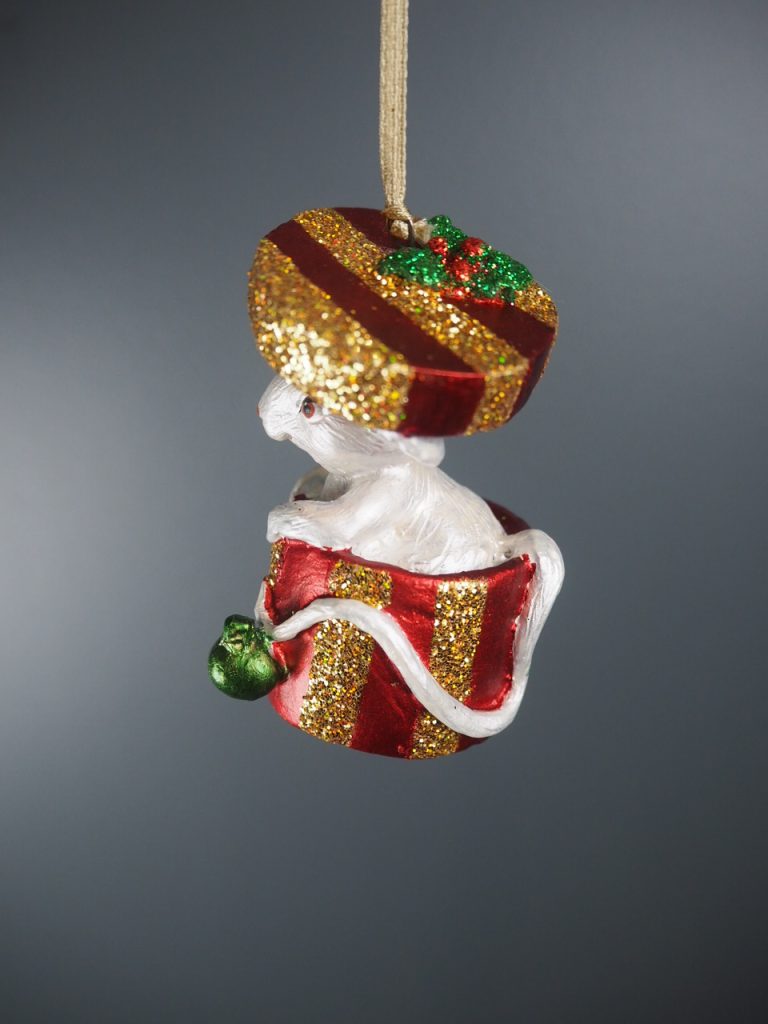 Mice pearl giftbox s.red gold glits orn. - Image 5
