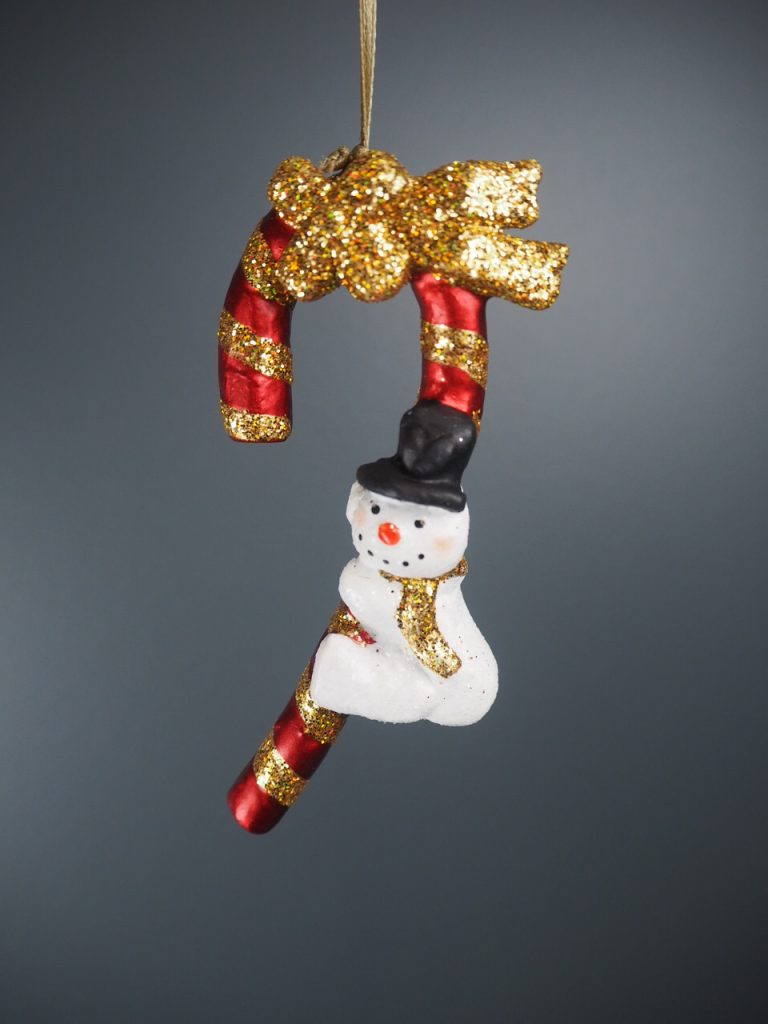 Snowman candy cane red glits - Image 2