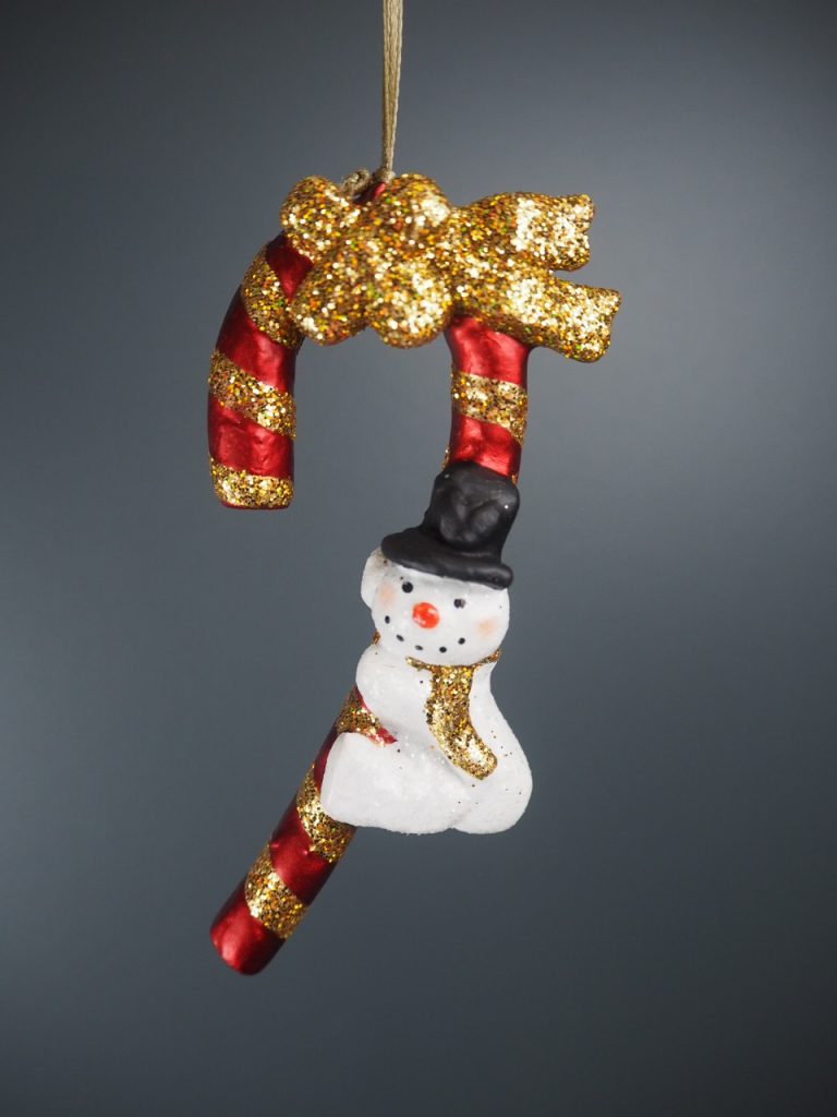 Snowman candy cane red glits - Image 3