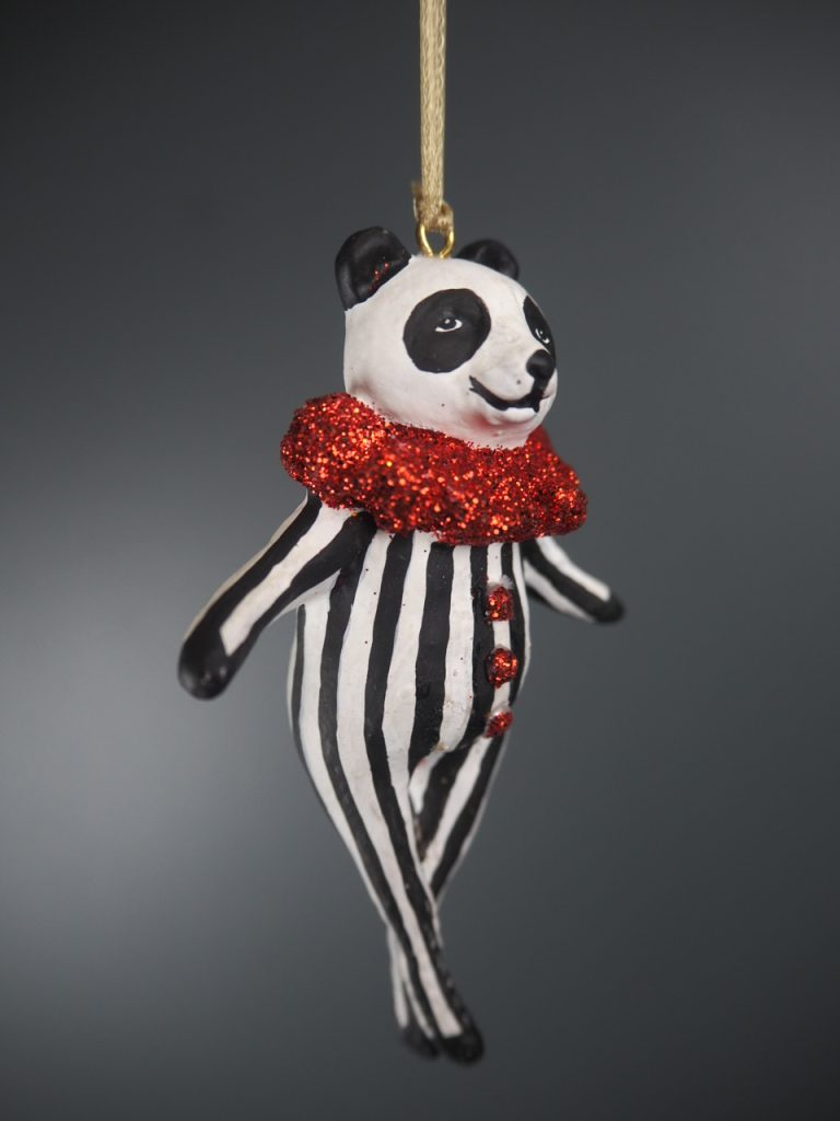 Panda showman blk/white stripes orn - Image 3