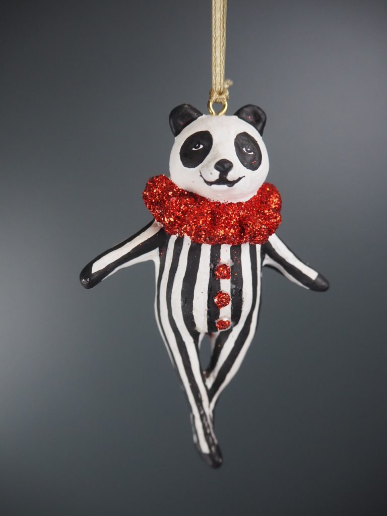Panda showman blk/white stripes orn - Image 4