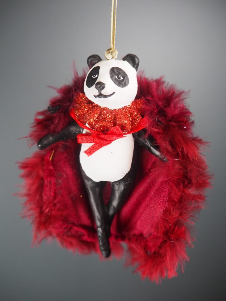 Panda showman with red cape orn - Image 3