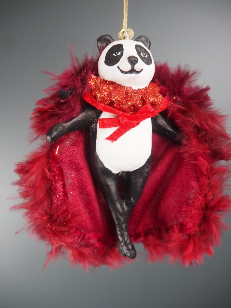 Panda showman with red cape orn - Image 4