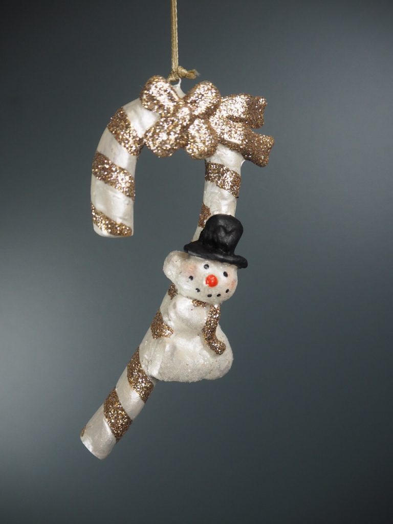 Snowman candy cane white/champ glits