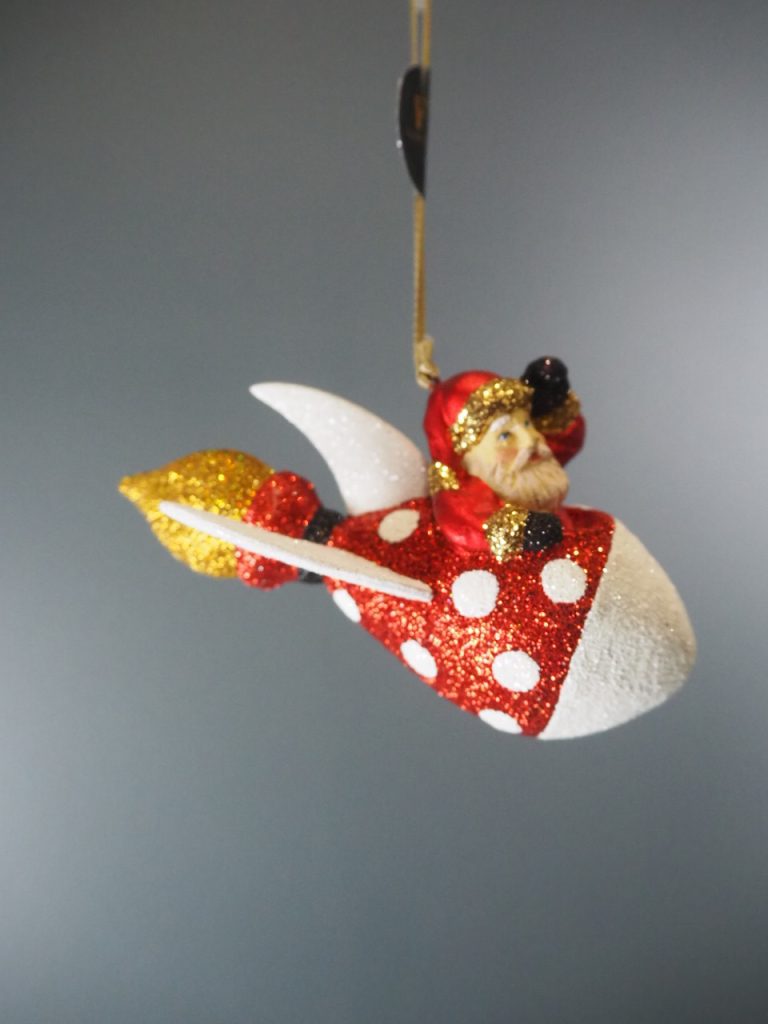 Santa  rocket red/white/gold glits