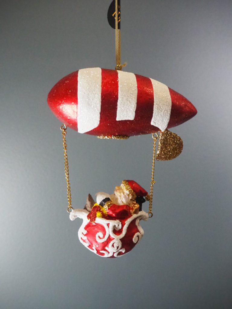 Santa in ballo rocket s.red w/w.glits orn