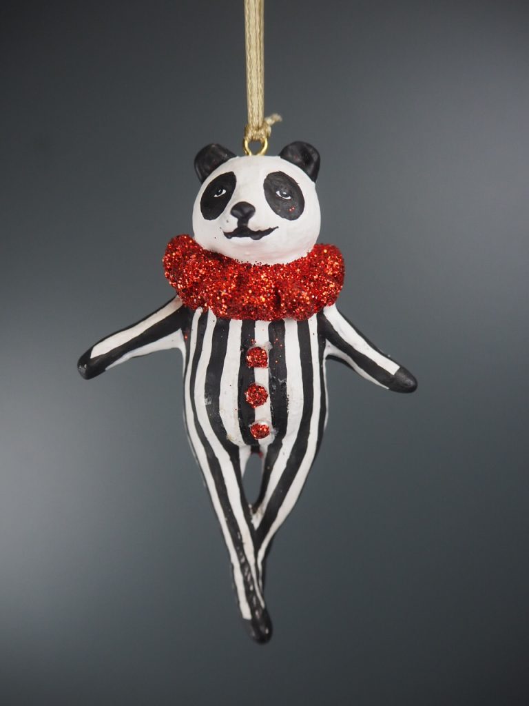 Panda showman blk/white stripes orn