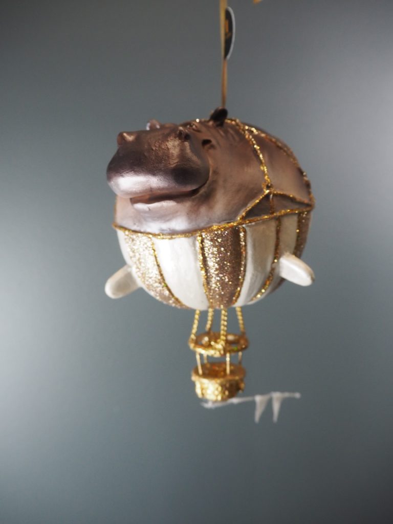Hippo ballo in met./champ/wh.glits str orn