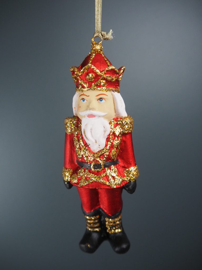 Royal nutcracker satin red/gold glits orn