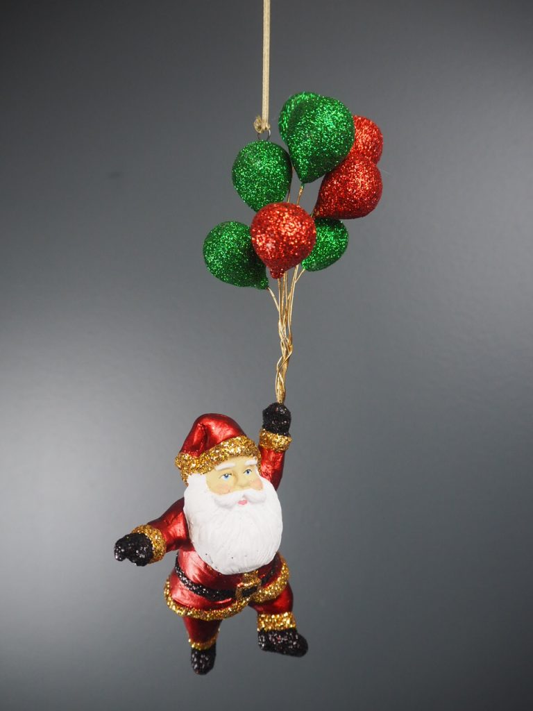Sta hold fly balloon s.red/gold glits orn.