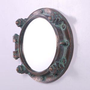 Rustic Porthole Mirror GrnshBrnze
