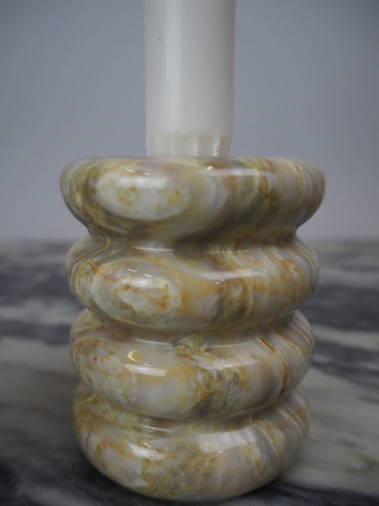 Marble Candle Holder Ribbed - Image 4