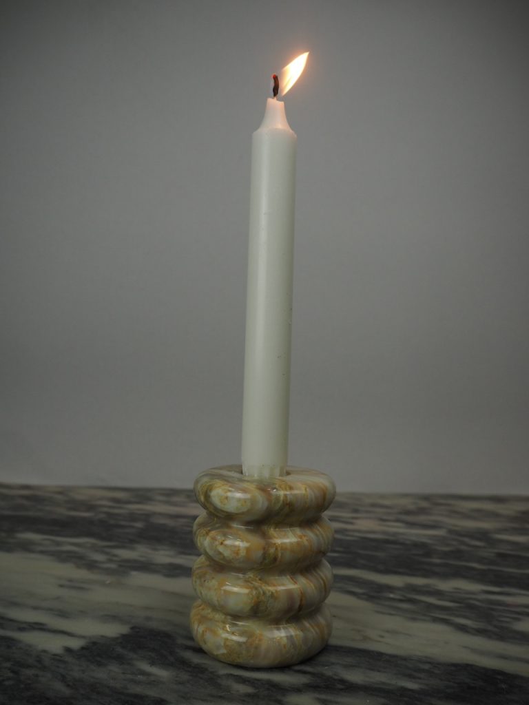 Marble Candle Holder Ribbed - Image 5