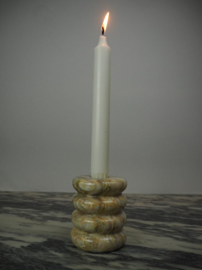Marble Candle Holder Ribbed - Image 6