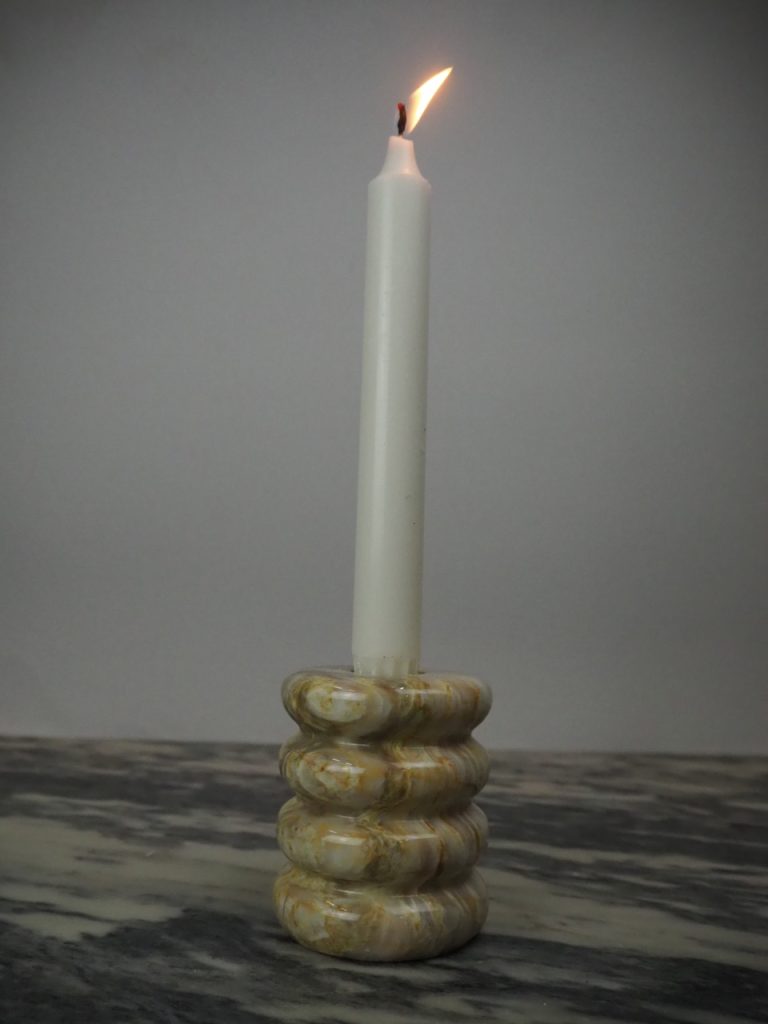 Marble Candle Holder Ribbed - Image 7
