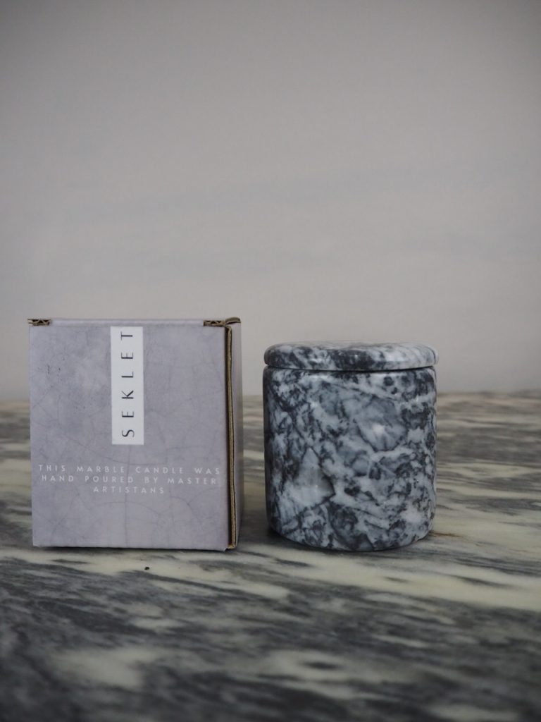 Marble candle Seklet grey - Image 2