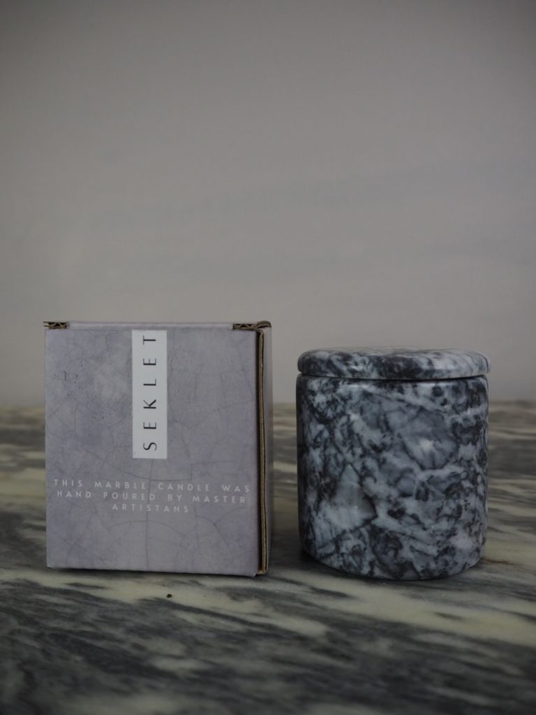 Marble candle Seklet grey - Image 3