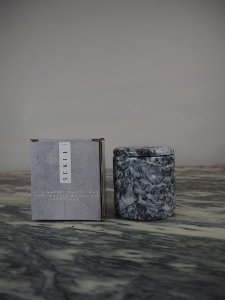 Marble candle Seklet grey - Image 4