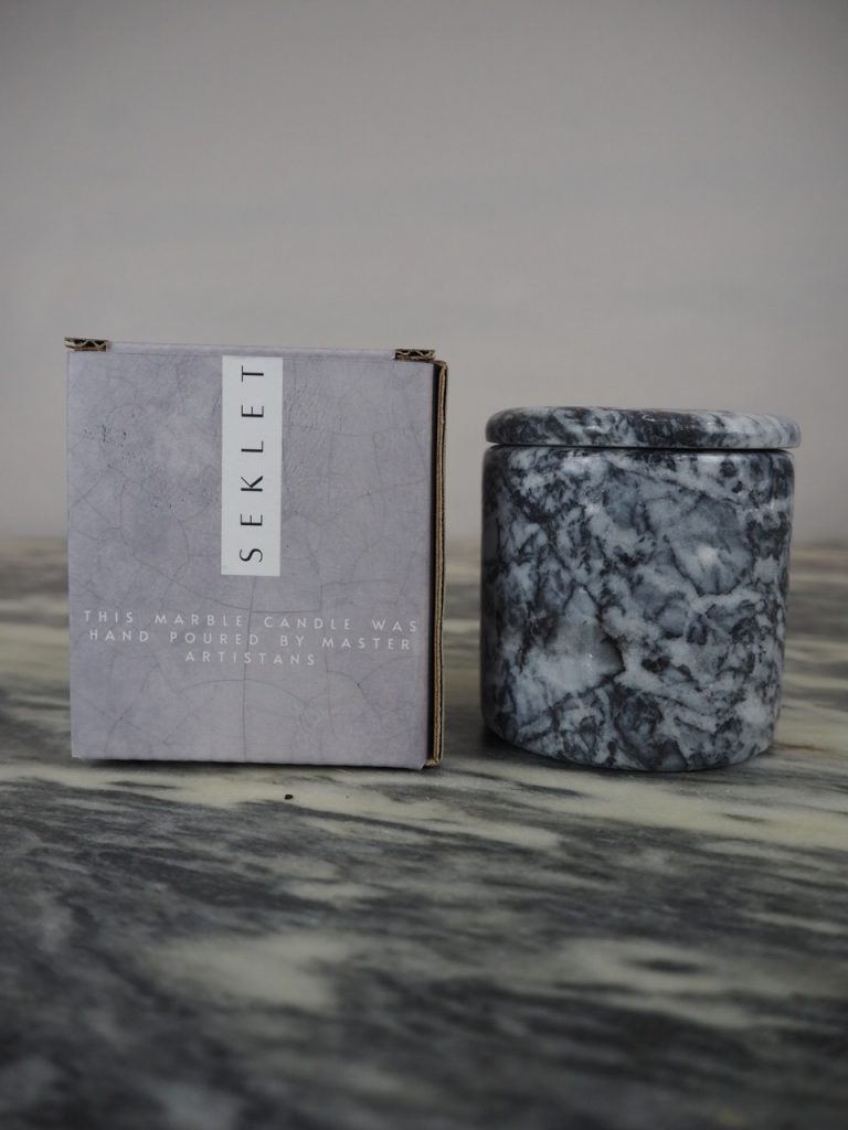 Marble candle Seklet grey - Image 5