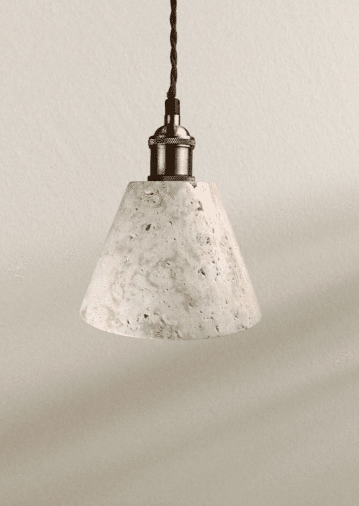 Cream travertine lamp