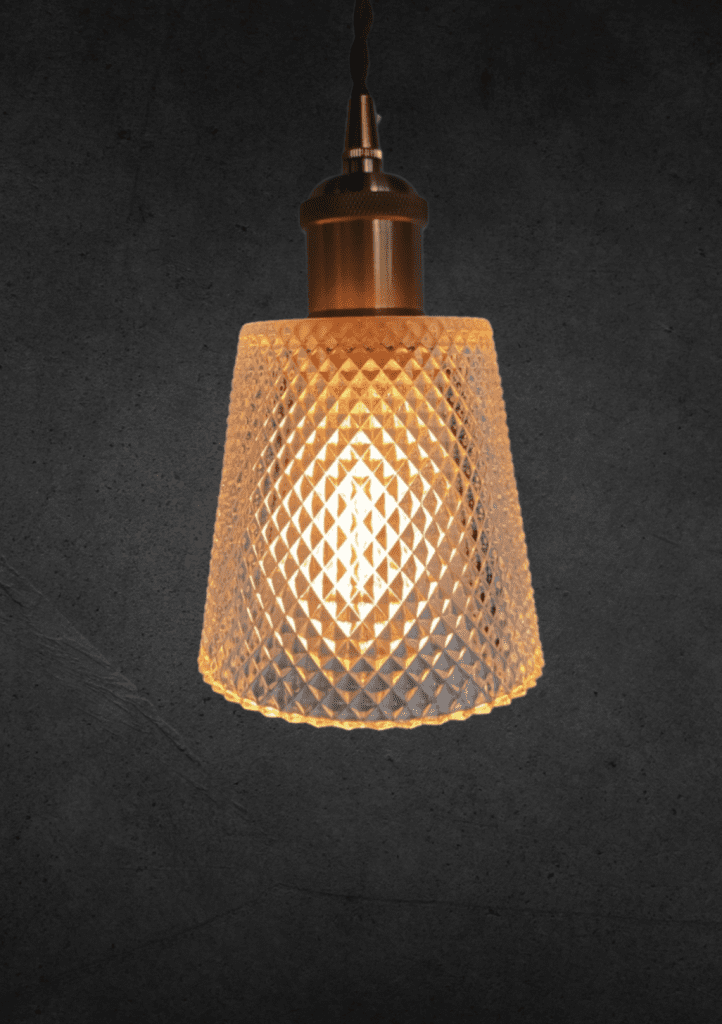 Lamp clear glass pattern