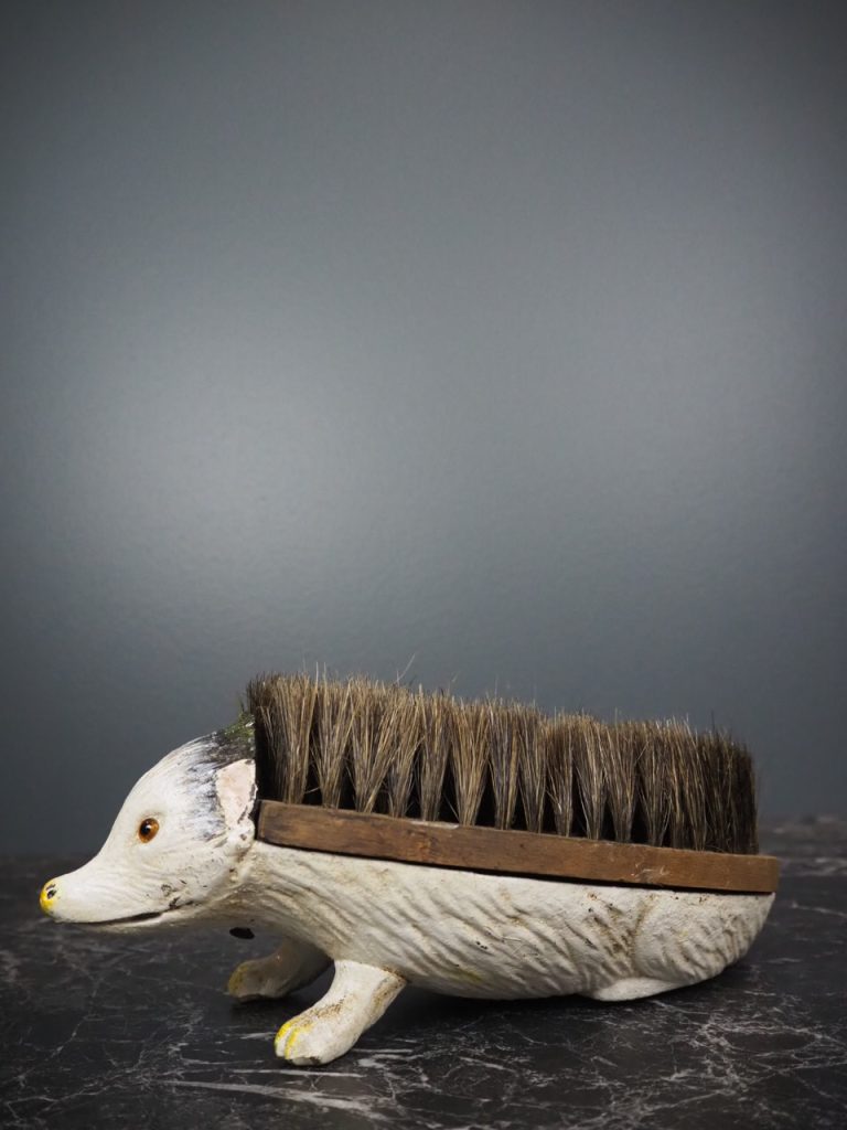 Hedgehog Foot Brush With Glass Eyes