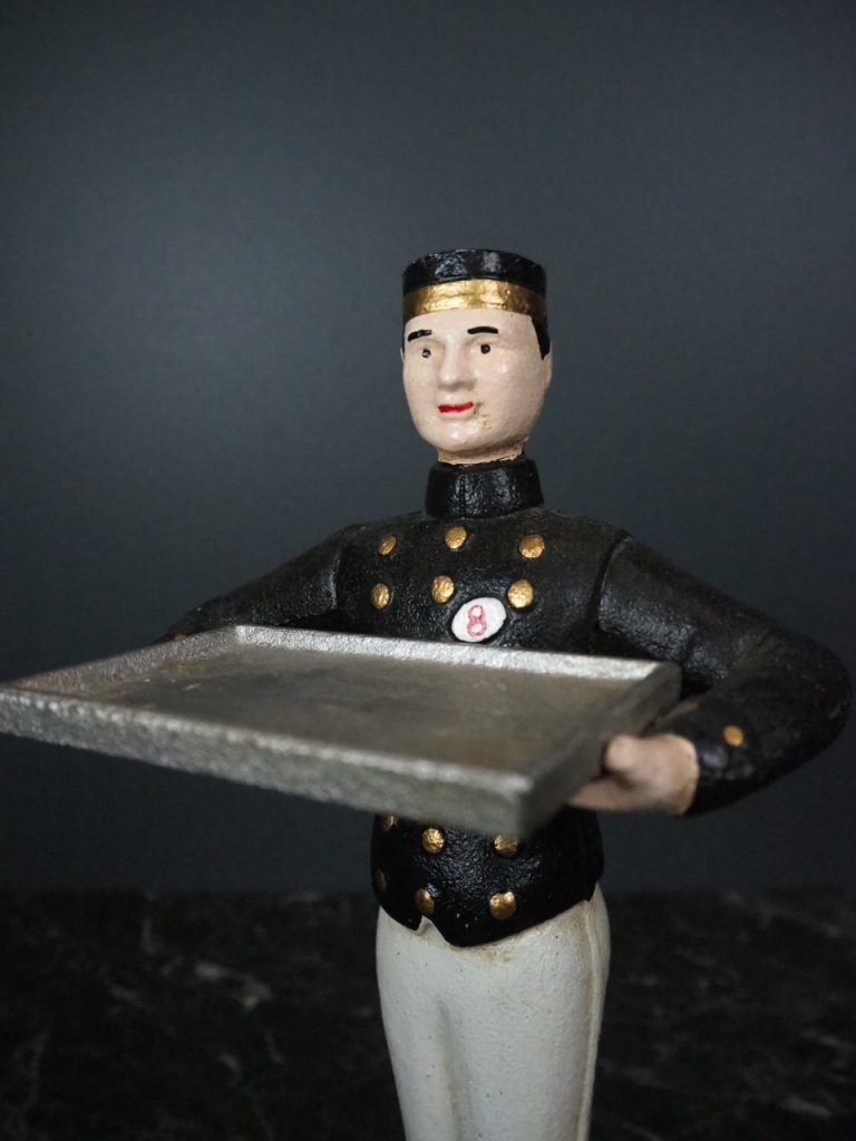 12" Waiter Holding Card