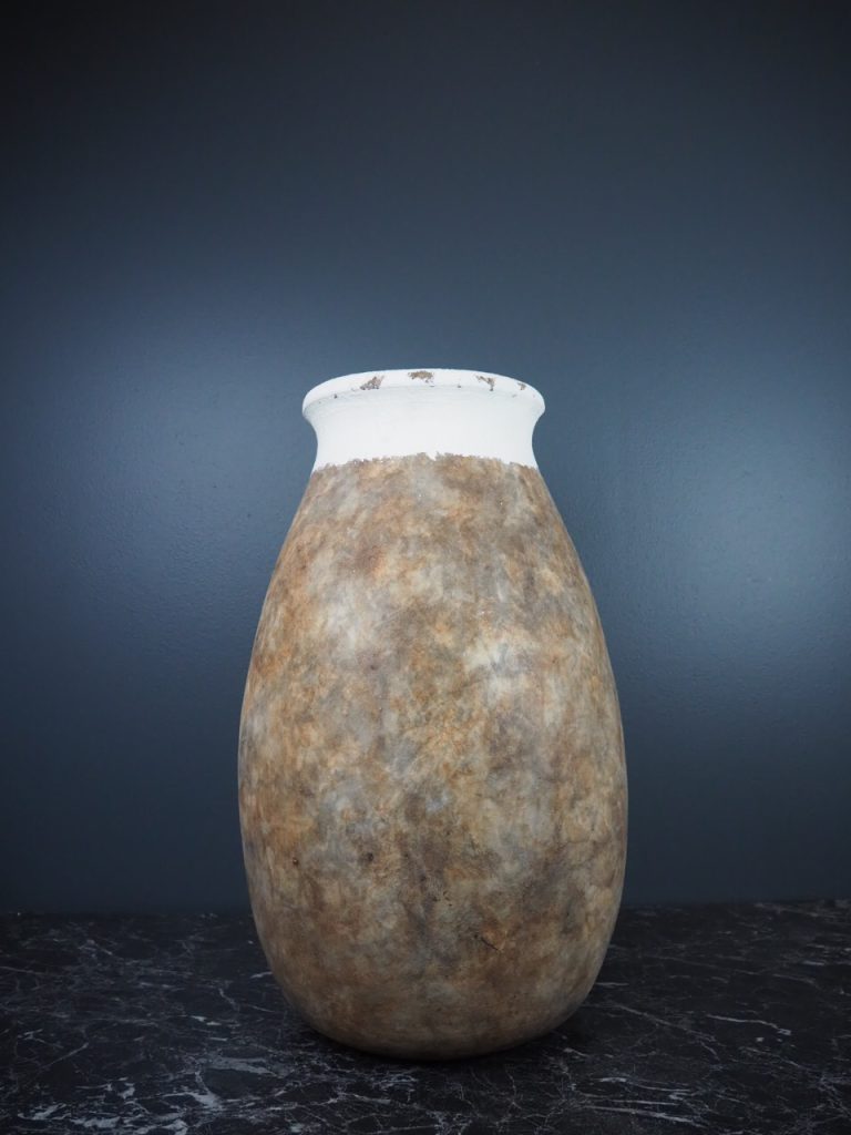 Oleum vase brown/white