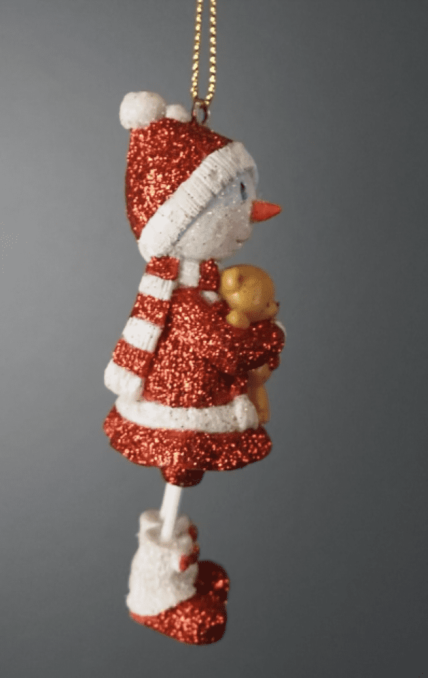 Snowman hold little bear/star hanging décor 2ass - Image 2