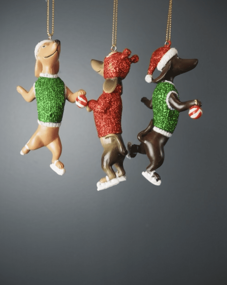 Christmas dachshund hanging ornament 3asst - Image 2