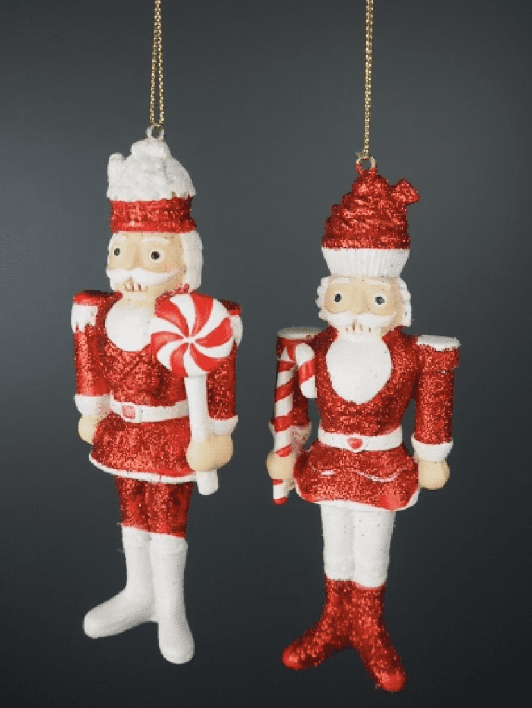 Candy nutcracker hanging decor 2asst - Polyresin soldier