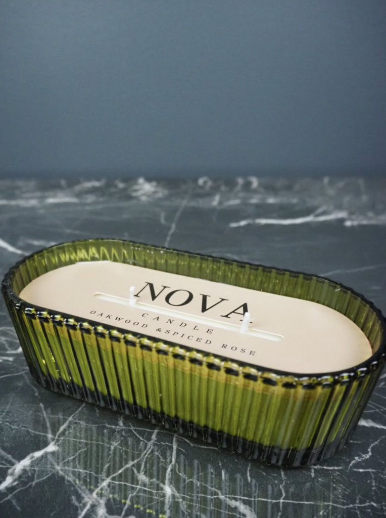 NOVA ribbed glass candle - Image 3