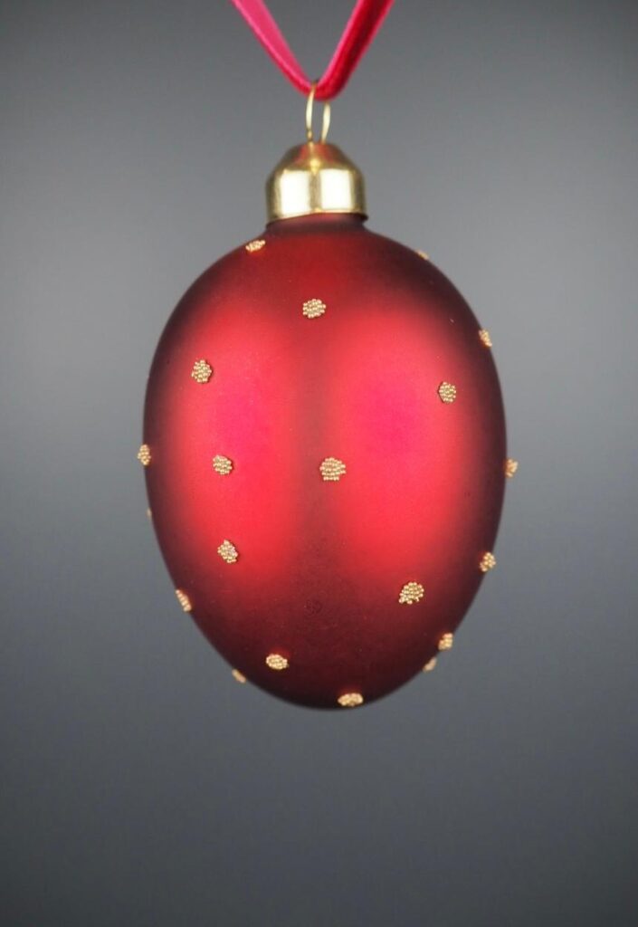 Glass egg red - Image 2