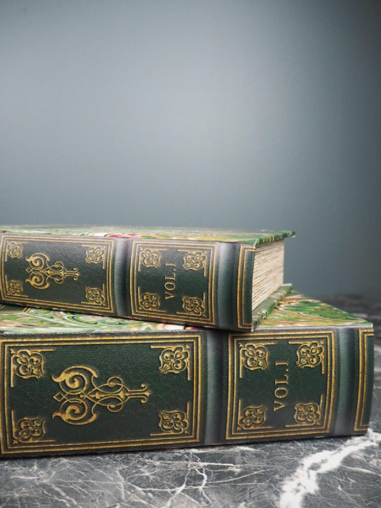 Green silk book box  S/2 - Image 3