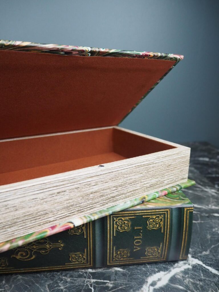 Green silk book box  S/2 - Image 4