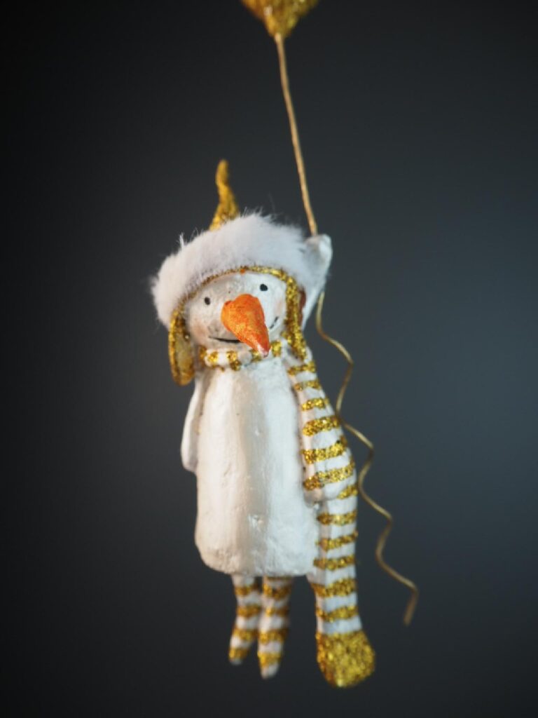 Snowman w/baloons pw/gold - Image 2