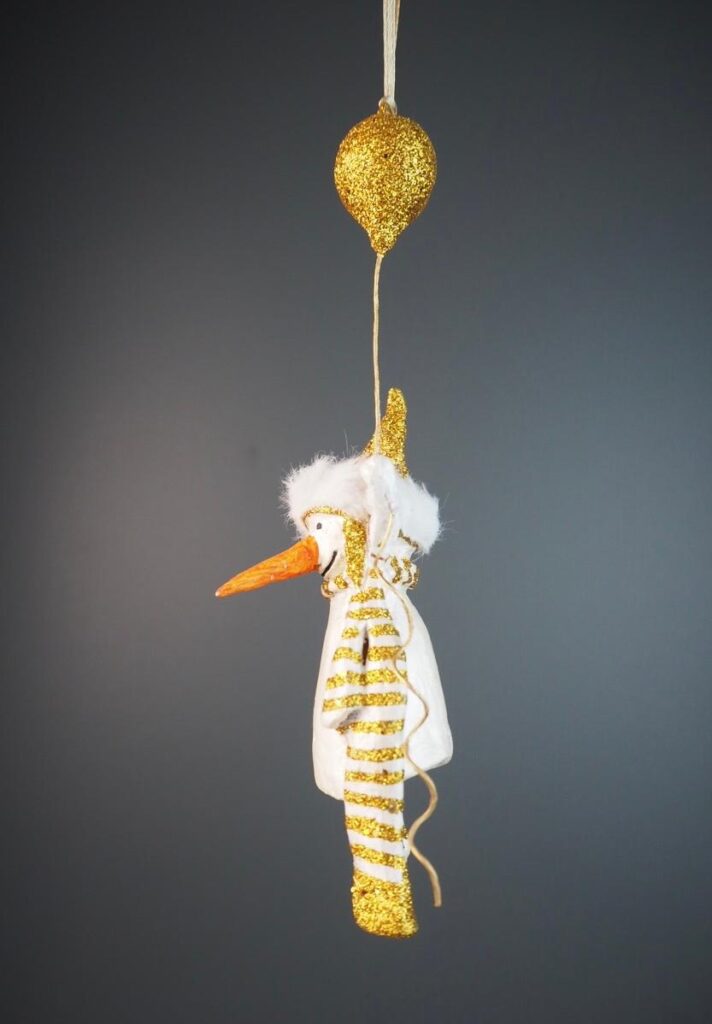 Snowman w/baloons pw/gold - Image 3