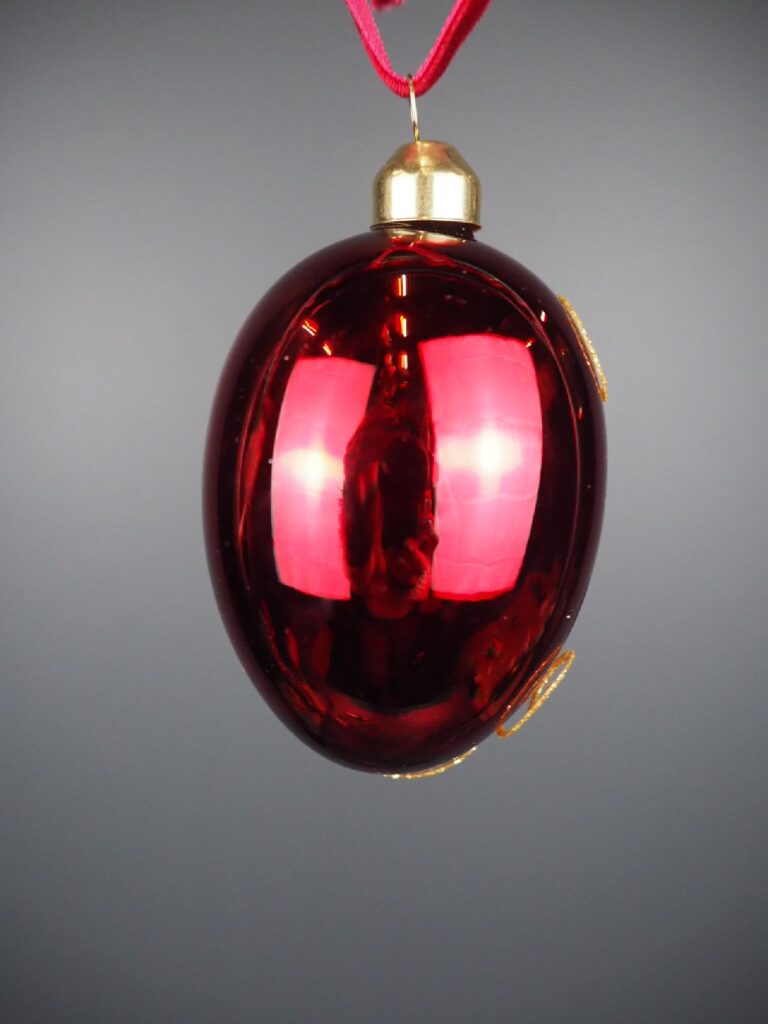 Glass egg red - Image 2