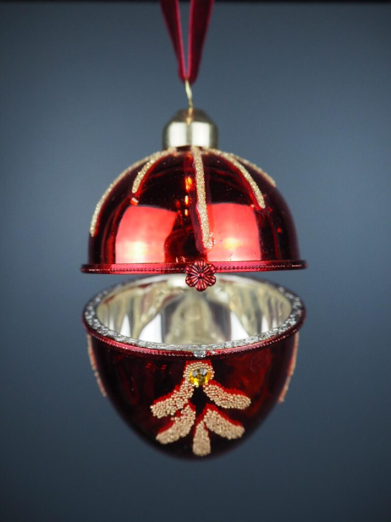 Glass egg box red - Image 2
