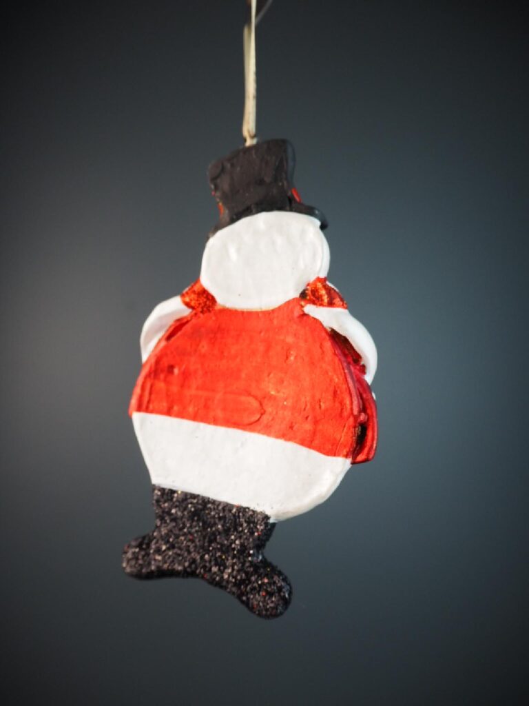 Flat snowman w/stripes scarf red - Image 2