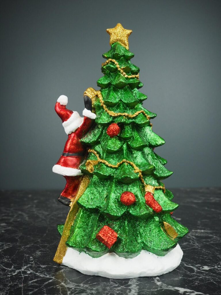 Small Xmas tree w/ climbing santa - Image 3